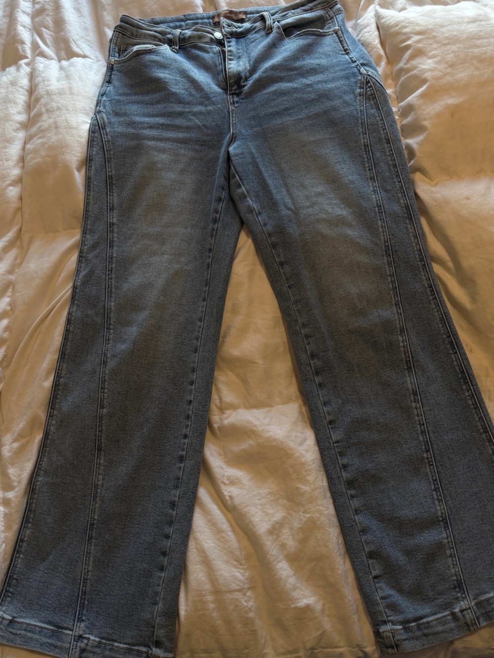 Judy Blue High Waist Side Seam Light Blue Flare Jeans size 13/31